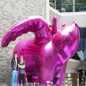 商場(chǎng)大型飛天豬氣模裝置